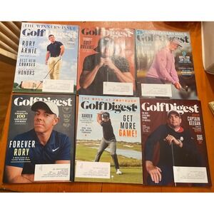 Lot of 6 Golf Digest Magazine Issues 2024-2025 Including 75th Anniversary Issue